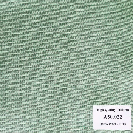 A50.022 Kevinlli V1 - Vải Suit 50% Wool -  Xanh Lá Trơn